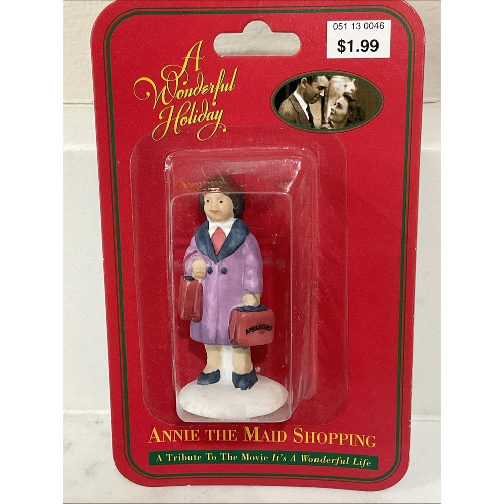 1998 It's A Wonderful Life Annie The Maid Shopping Porcelain Figurine New NIP